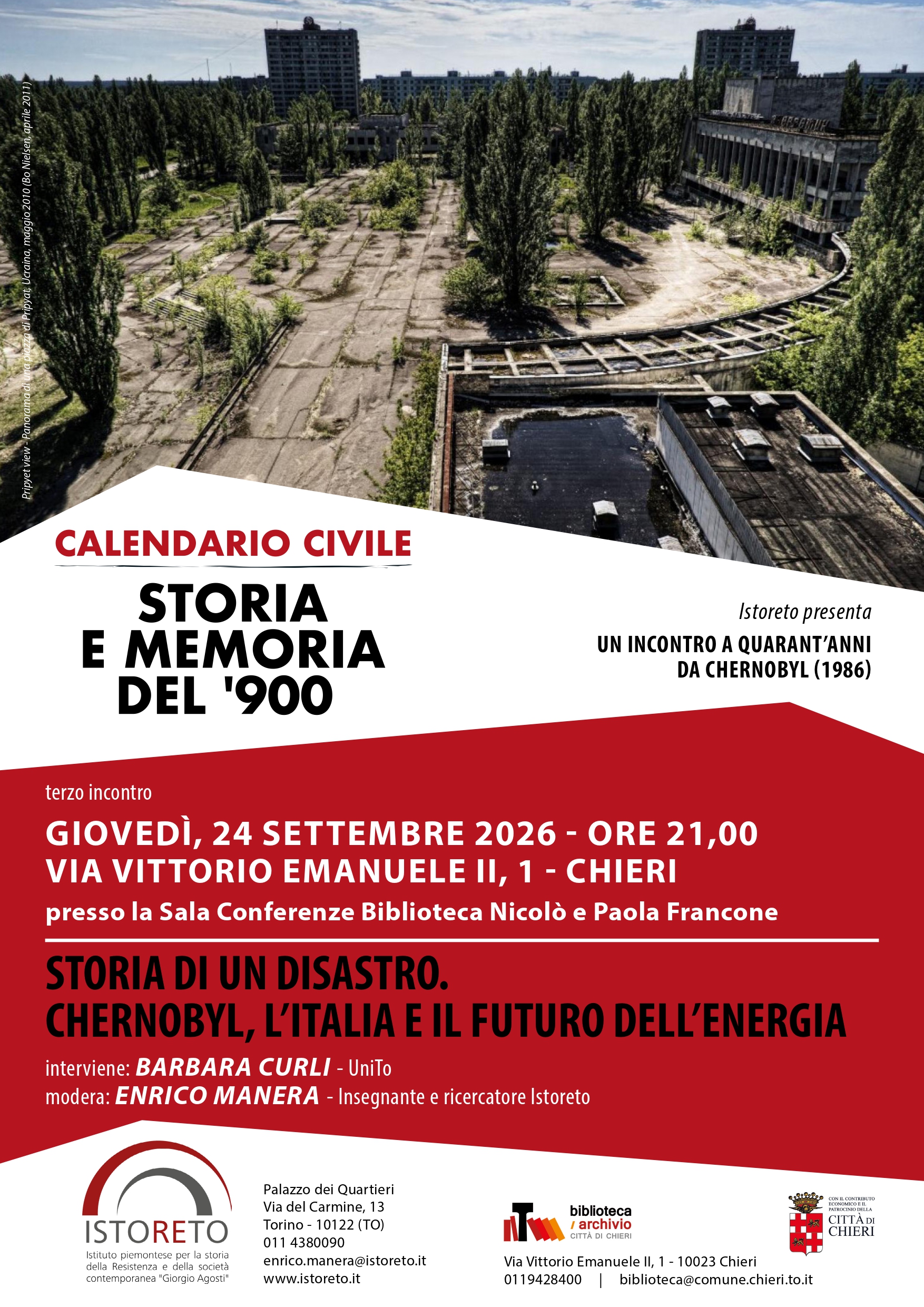 Storia e memoria del '900 Calendario Civile - "Storia di un disastro. Chernobyl, l'Italia e il futuro dell'energia"